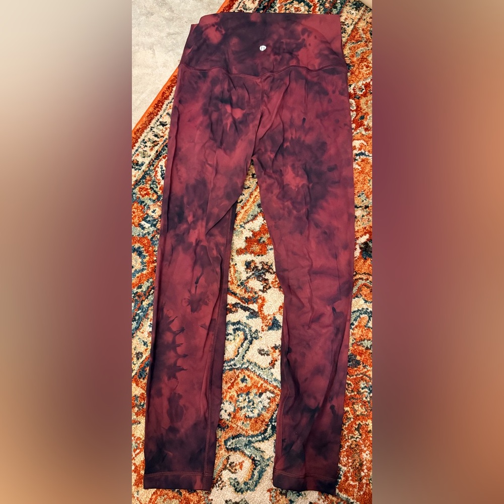 Heynuts Tie-Dye Burgundy and Black Leggings